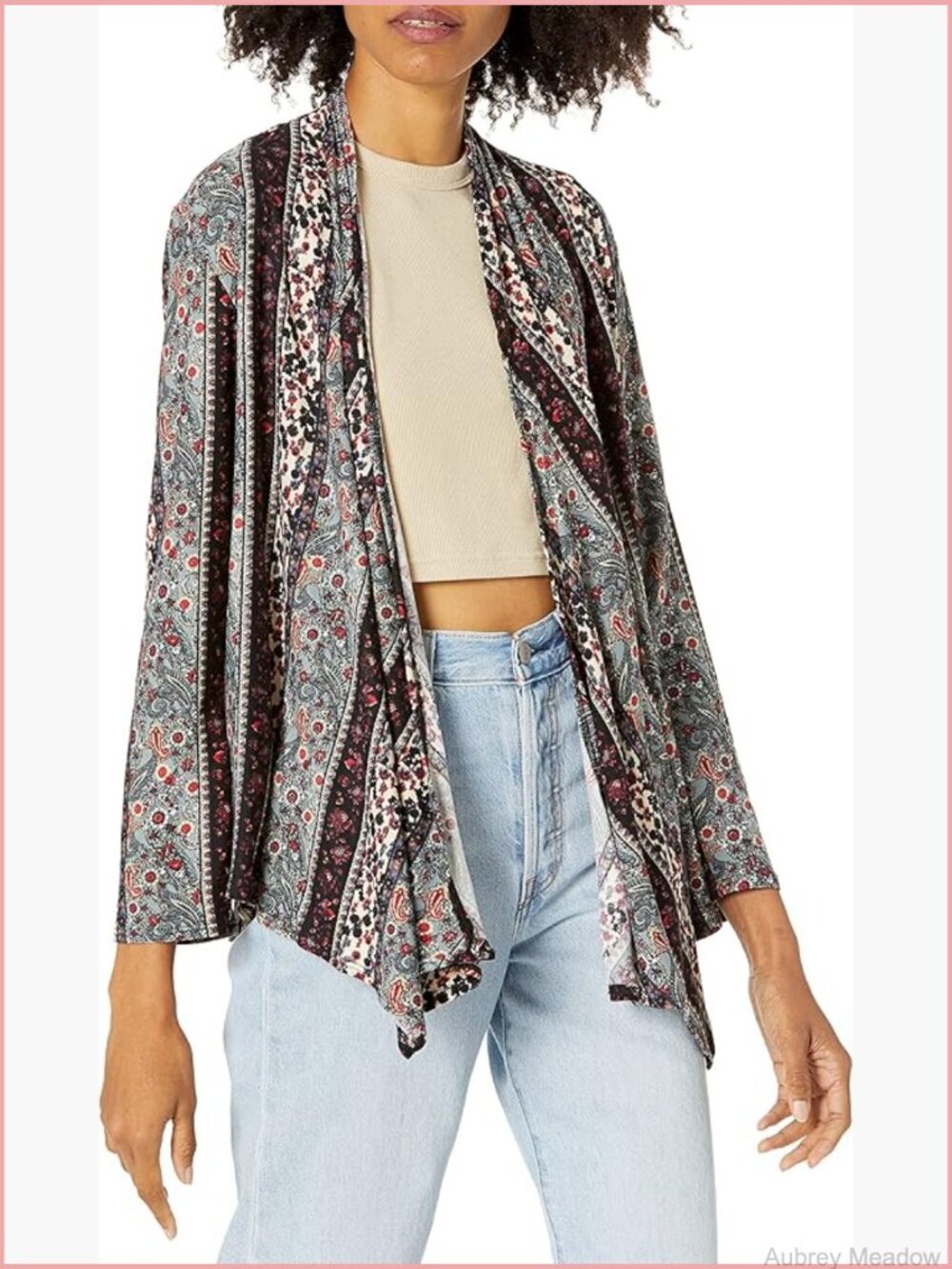 Long Sleeve Open Front Cozy Cardigan with Hanky Hem